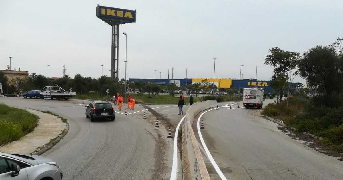 Bari, riaperto il varco diretto per Ikea sulla rotatoria allo svincolo di Mungivacca